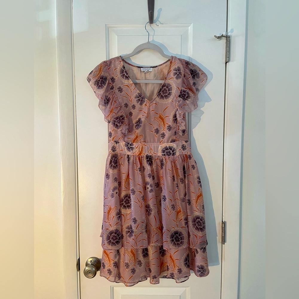 Boutique Current Air Dress Pink Purple Floral Small